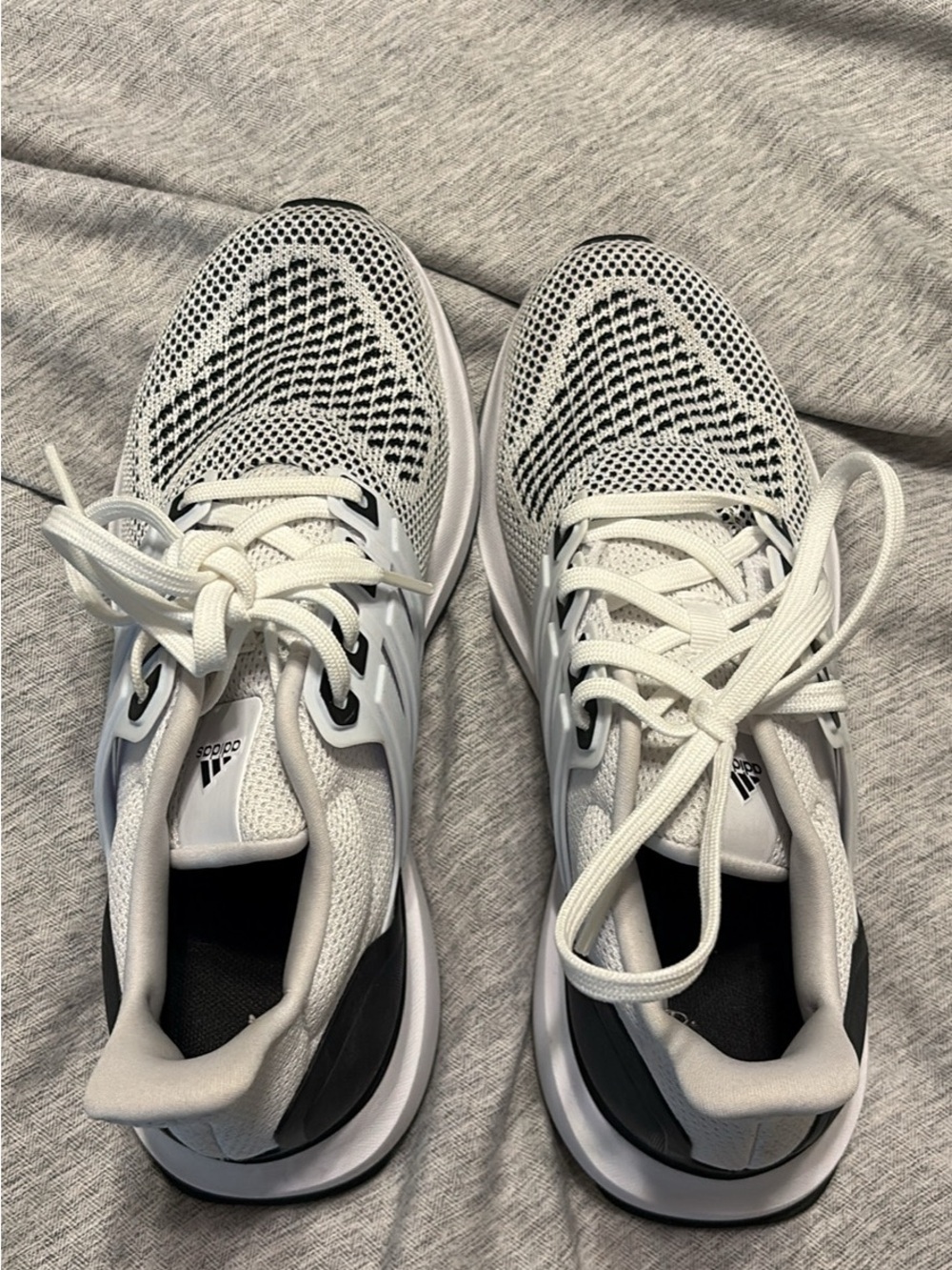 Adidas White And Black Knit Training Sneakers